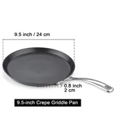 Cooks Standard Nonstick Hard Anodized 9.5-inch 24cm Crepe Griddle Pan, Black