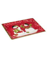 Holiday Magic Snowman Rectangular Platter, 14" x 10"