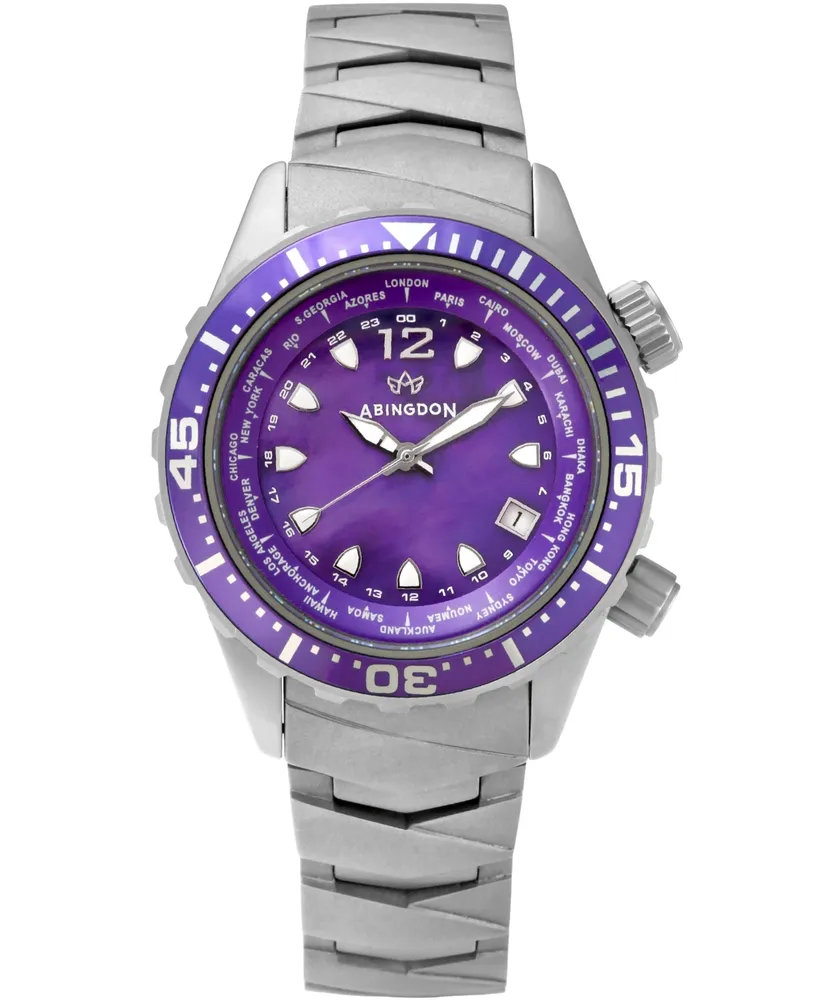 Abingdon Co. Women's Marina Diver's Multifunctional Titanium Bracelet Watch 40mm