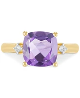 Amethyst (2-3/4 ct. t.w.) & Diamond (1/20 Ring 14k Gold (Also Swiss Blue Topaz, Citrine, Garnet)