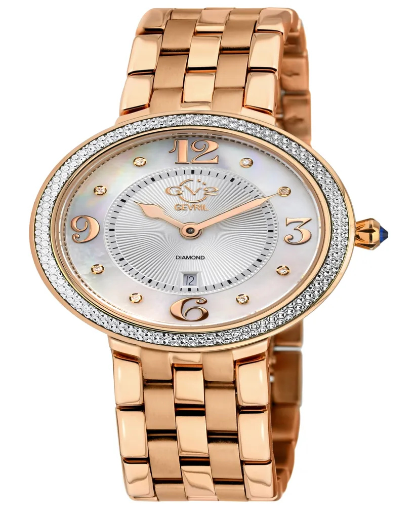 GV2 by Gevril Women's Verona Gold-Tone Stainless Steel Watch 37mm