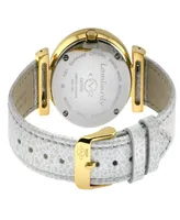 GV2 by Gevril Women's Lombardy White Leather Watch 36mm