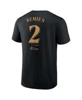 Men's Fanatics Marcus Semien Black Texas Rangers 2023 World Series Champions Name and Number T-shirt