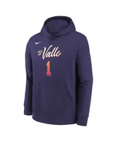 Big Boys Nike Devin Booker Purple Phoenix Suns 2023/24 City Edition Name and Number Pullover Hoodie