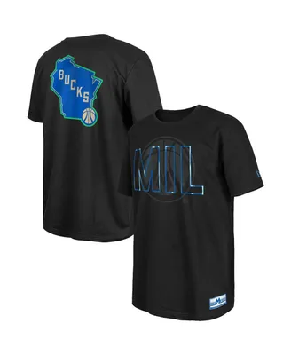 Men's New Era Black Milwaukee Bucks 2023/24 City Edition Elite Pack T-shirt