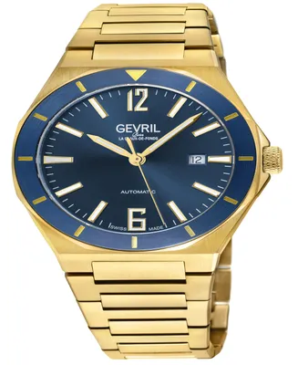 Gevril Men's High Line Gold-Tone Stainless Steel Watch 43mm