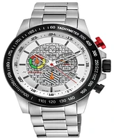 GV2 by Gevril Men's Scuderia Silver-Tone Stainless Steel Watch 45mm