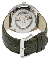 Gevril Men's Five Points Olive Green Leather Watch 40mm