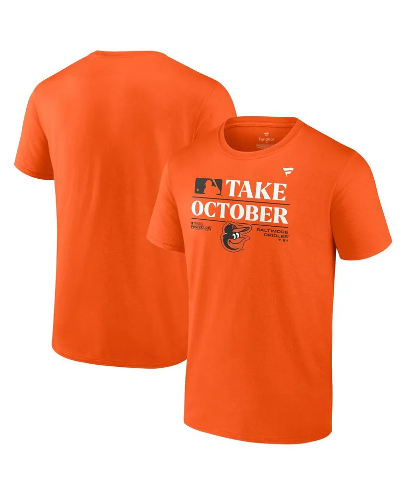 Big Boys Fanatics Orange Baltimore Orioles 2023 Postseason Locker Room T-shirt