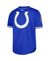 Men's Pro Standard Anthony Richardson Royal Indianapolis Colts Mesh Baseball Button-Up T-shirt