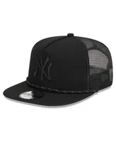 Men's New Era New York Yankees Black on Black Meshback Golfer Snapback Hat