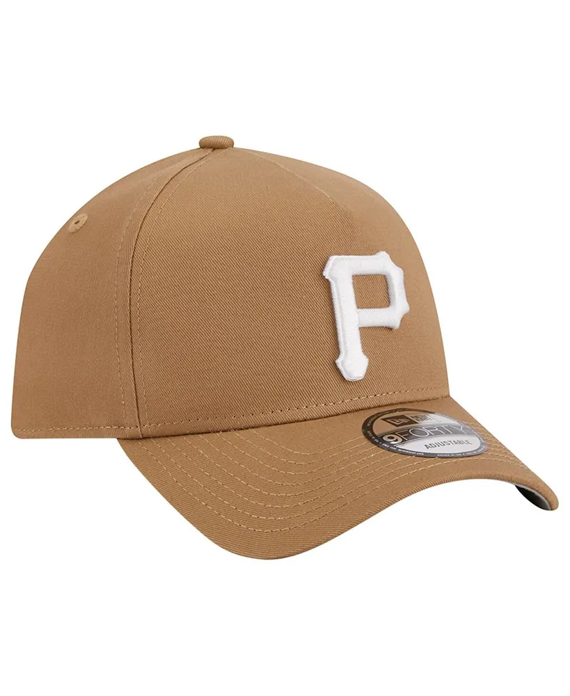 Men's New Era Khaki Pittsburgh Pirates A-Frame 9FORTY Adjustable Hat