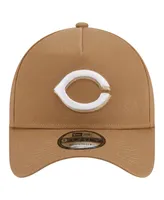 Men's New Era Khaki Cincinnati Reds A-Frame 9FORTY Adjustable Hat