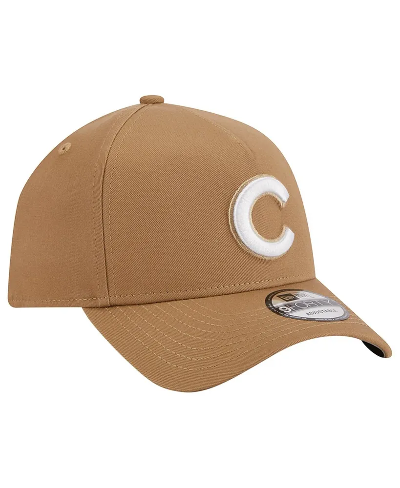 Men's New Era Khaki Chicago Cubs A-Frame 9FORTY Adjustable Hat