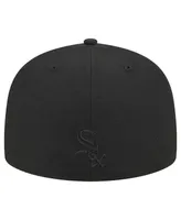 Men's New Era Black Chicago White Sox Satin Peek 59FIFTY Fitted Hat