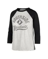 Women's '47 Brand Gray Chicago White Distressed Sox City Connect Retro Daze Ava Raglan 3, 4-Sleeve T-shirt