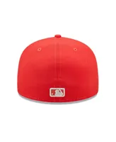 Men's New Era Red Pittsburgh Pirates Lava Highlighter Logo 59FIFTY Fitted Hat