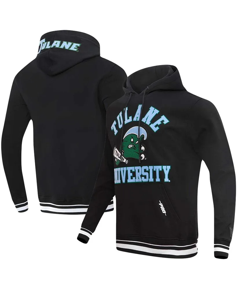 Men's Pro Standard Black Tulane Green Wave Classic Stacked Logo Pullover Hoodie