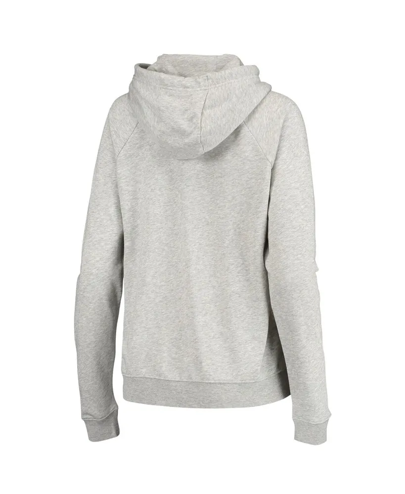 Women's Nike Heathered Gray Texas Longhorns Varsity Fleece Tri-Blend Raglan Pullover Hoodie