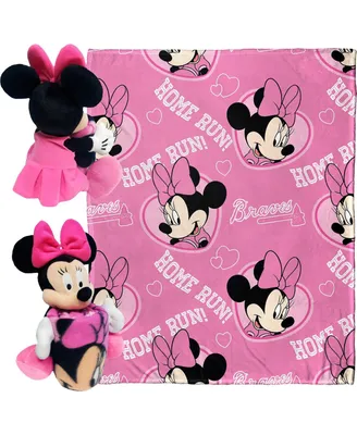 Northwest X Disney Atlanta Braves Minnie Hugger Pillow and Silk Touch Throw Set