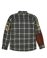 Reason Men's Skulls Embroidered Long Sleeves Overshirt