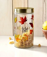 American Atelier Fall Leaves Glass Jar