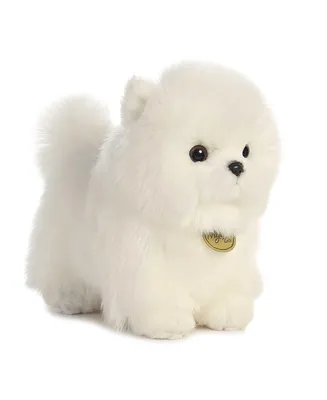 Aurora Small Pompom Pup Miyoni Tots Adorable Plush Toy White 9"