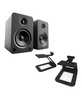 Kanto YU6 Powered Bookshelf Speakers with SE6 Elevated Desktop Speaker Stands