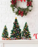 15" Illuminated Folding Scene Christmas Trees