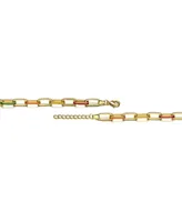 GiGiGirl Teens 14k Gold Plated with multi Color Enamel Link & Chain Bracelet