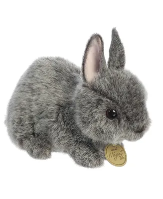 Aurora Small Netherland Dwarf Bunny Miyoni Realistic Plush Toy Grey 7.5"