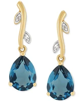 Amethyst (1-7/8 ct. t.w.) & Diamond Accent Vine Motif Drop Earrubgs in 14k Gold (Also in London Blue Topaz)
