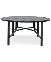 Astaire 60" Round Outdoor Slat Top Dining Table, Created for Macy's