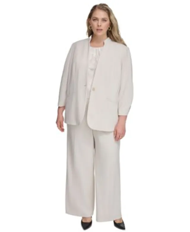 Calvin Klein Plus Size Scuba-Crepe Wide-Leg Pants - Macy's