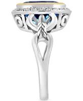 Effy Blue Topaz (5-7/8 ct. t.w.) & Diamond (1/10 ct. t.w.) in Sterling Silver & 18k Gold-Plate