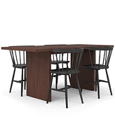 Closeout! Bernia 5pc Dining Set (Table + 4 Dining Chairs)