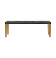 Patio Bench 31.5" Poly Rattan Black