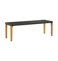 Patio Bench 31.5" Poly Rattan Black