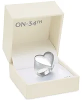 On 34th Silver-Tone Heart Statement Ring, Created for Macy's