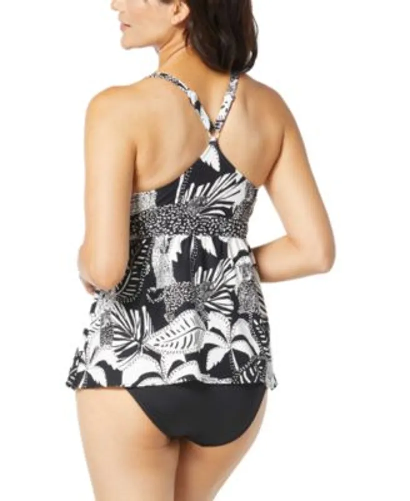 Coco Reef Womens Sublime Printed Bra Sized Tankini Top Coco Reef Ruched Hipster Bikini Bottoms