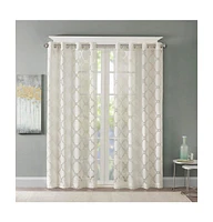 Eden Fretwork Burnout Sheer Curtain Panel, 50"W x 95"L