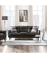 Nice Link Ava 84" Mid-Century Modern Leather Sofa