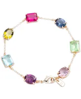 Lauren Ralph Lauren Gold-Tone Multicolor Stone Flex Bracelet