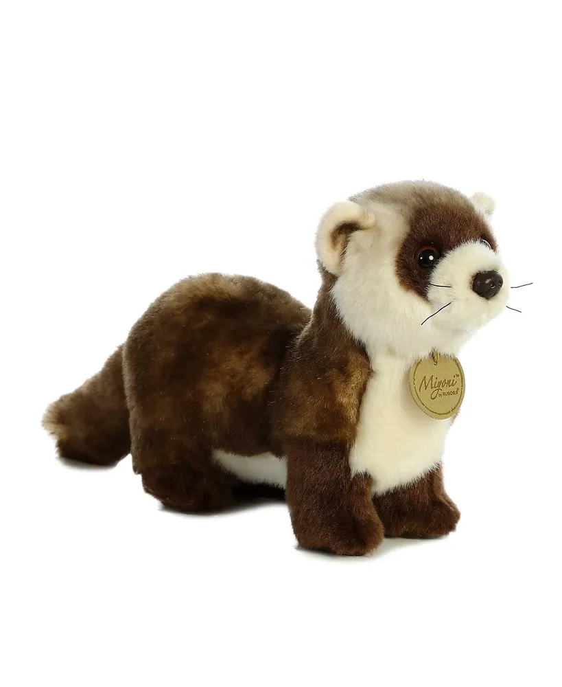 Aurora Medium Black Footed Ferret Miyoni Realistic Plush Toy Brown 10.5"