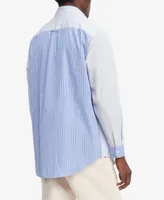 Tommy Hilfiger Men's Regular-Fit Block Stripe Cotton Poplin Shirt