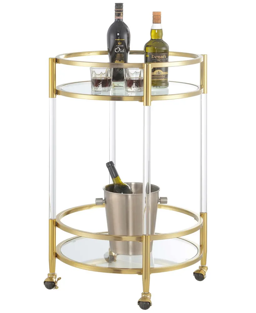 Convenience Concepts 22.25" Glass Royal Crest Acrylic Round Bar Cart
