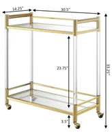 Convenience Concepts 30.5" Glass Royal Crest 2 Tier Acrylic Bar Cart