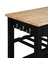Convenience Concepts Ellaine 24.75" Wood Butcher Block Kitchen Cart