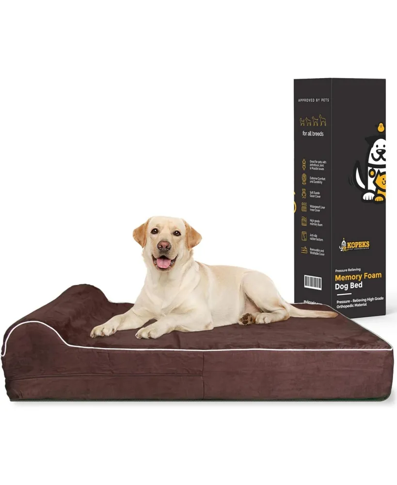 Kopeks Orthopedic Dog Bed Memory Foam With Pillow XLarge