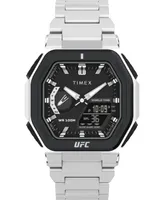 Timex Ufc Men's Colossus Analog-Digital Silver-Tone Stainless Steel Watch, 45mm